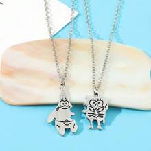 bandai Anime SquarePants Patrick Star Pendant Necklace For Boy Girl Couple Accessories Ins Cartoon Friendship Gift