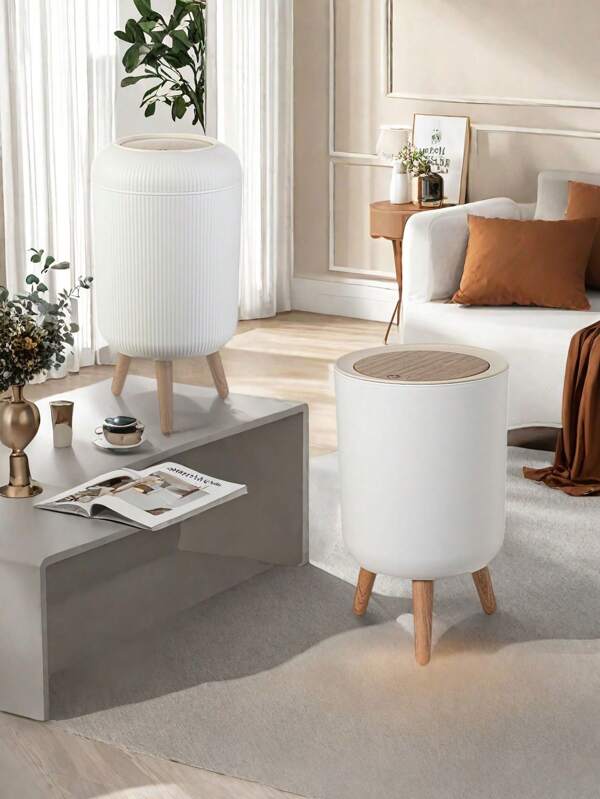 [Nordic Style] 7L Foot Pedal Trash Can, Kitchen/Bedroom/Living Room Use, With Lid To Prevent Odor And Pet Access, 1.8 Gallon Plastic Garbage Bin, Suitable For Bathroom, Office, Outdoor