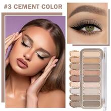 9 Colors Matte Naked Eyeshadow Palette Natural Nude Smoky Brown Taupe Eyeshadow Palette UltraBlendable Highly Pigmented Eye Shadow Makeup Palette With Brush03 Cement Color - 03水泥色 - 查看 2