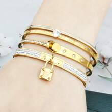 3pcs/1set Women Elegant Multilayer Pearl Studded Bracelet Set, Unique Design With Cubic Zirconia Pendant, Suitable For Party, Anniversary, Gift
