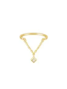 1 pieza Anillo de cadena minimalista de plata de ley 925 de estilo lujoso y ajustable para mujer, perfecto para el uso diario/joyería de boda y novia, joyería fina
