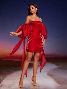 Anymoon Fashion High Waist Prom Dress,Wedding Guest Dress Women,Suitable For Formal Occasions,Graduations, Homecomings, Parties And Wedding Event, Party Dress - Burgundy - View 7