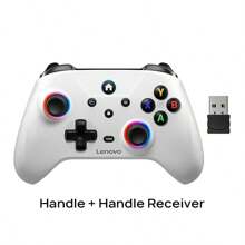 Lenovo Kabelloser Gamecontroller S02 Multi-Mode-kompatibel Dual-Hall-Trigger Einstellbare Vibrationsintensität Multi-Mode-Plattform-kompatibel 3D-Hochpräzisions-Joystick Geringe Latenz Ergonomisch Retro-Weiß