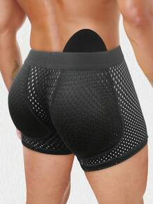Ultra Breathable Padded Underwear For Mens Butt Lifter Boxer Briefs Shorts Hip Enhancer Pants Booty Boyshorts Push Up Buttock Body Shaper Shapewear Underpants Knickers Panties - màu đen - Xem 9
