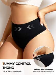 Plus Size Woman's Tummy Control Shapewear Thongs
