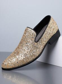 1 双男士优雅亮片一脚蹬乐福鞋，适合夜店派对 Old Money Chic 秋季 - 彩色 - 查看 22