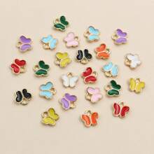 50 peças 8x8,5 mm pequenos pingentes de borboleta de liga multicoloridos para pulseiras colares acessórios para fazer joias faça você mesmo