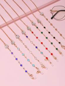 1 pieza Cordón versátil para mascarilla y gafas, diseño ligero y colorido con flores de margarita, cadena para sujetar la mascarilla - Flores - Ver 6