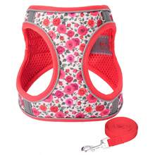 Polyester Printed Pet Harness, Reflective Vest Style Small/Medium Dog Chest Harness - Red - View 12
