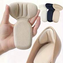 3 Pairs Women's Beige Memory Foam T-Shaped High Heel Insoles - Non-Slip, Comfortable Semi-Pad With Arch And Heel Support, Relieve Foot Pressure, Shoe Accessory, Insoles Suitable For Daily Wear, Heel Protector + 2 Pcs Random Color Heel Blister Protectors