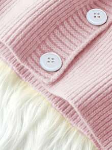 Women's Loose Hooded Cardigan - Comfortable Button Front Design, Casual Knit Sweater For Autumn/Winter - Pink - View 5