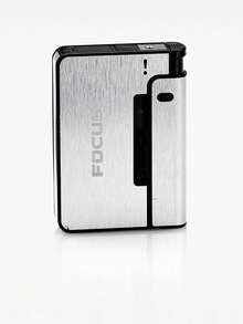 10-Pack Cigarette Case With Lighter Compartment, Creative Design Cigarette Box For Men (Lighter Not Included), Smoking Accessories, Cigarette Storage, Cigarette Holder Case, Gifts