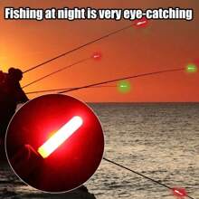 5/10 件鱼咬钩报警器双铃灯夜钓电子鱼竿 LED 荧光棒夜光矶钓浮标无需 CR425 电池