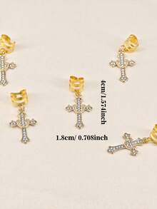 5 件巴洛克十字华丽辫子发饰，适合舞会和派对音乐节、扁平爪夹、学校用品