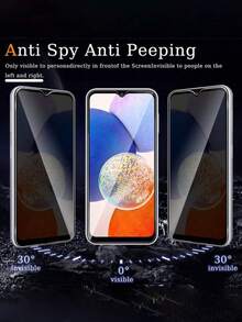 [2+2 件] 隐私钢化玻璃屏幕保护膜 + 相机镜头保护膜 - 防偷窥，9H 硬度，表面光滑 - 兼容 A25/A15/A54 5G/A34/A14/A53/A33 5G/A23/A13 5G/A52/A52S 5G/A32/A32 5G/A22 5G/A12/A21S/A51/S20 FE/S21 FE/S23 FE