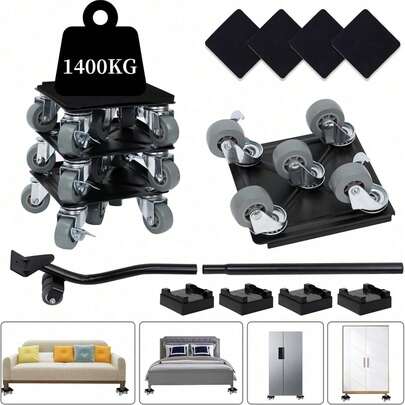 9PCS Heavy-Duty Furniture Moving Dolly Set - 1320LBS Capacity With 360° Swivel Wheels For Sofa/Cabinet/Appliances