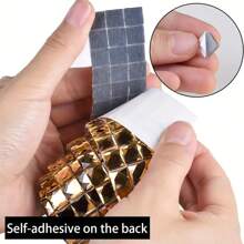 1 rollo de pegatinas de azulejos de fibra de vidrio autoadhesivos 3D - Estilo contemporáneo, calcomanías de mosaico de rhinestone para decoración de paredes DIY, decoración del hogar, pegatinas, calcomanías de pared, calcomanías de vinilo para decoraciones del hogar, artículos de decoración de primavera para refrescar tu hogar, pegatinas de decoración de ramas