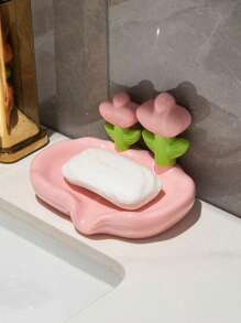 Luxury Drain Soap Box Creative Punch-Free Household Flower Soap Box Sink Soap Dish Luxury Storage Bathroom Accessories Home Bathroom Decor Fall Decor Back To School