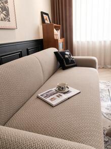 1pc All-Season Stretchy Sofa Cover, Anti-Slip Full Coverage Sofa Seat Cushion Slipcover, Machine Washable Dust-Proof Sofa Blanket, Pet-Friendly For Bedroom, Office, Living Room, Single/2/3/4 Seater - Khaki - View 5