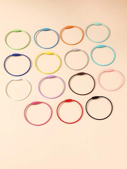 5/10/20件金属彩色烤漆钢丝环钥匙扣DIY包包配件