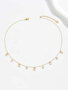 1pc Fashion Stainless Steel Necklace - Rose Gold - View 6