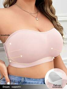 Plus Size Wireless Padded Comfort Bra - Pink - View 5