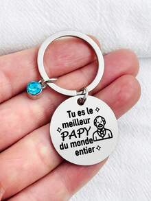 [Christmas/Birthday Best Seller] Stainless Steel Casual Keychain - Customized Engraving "You Are The Best PAPY In The World" | Non-Plated Metal Texture, Exclusive Gift For Grandpa - Multicolor - View 10
