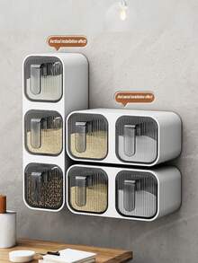 三格壁挂式抽屉式调料架,尺寸为 10.2 英寸 x 3 英寸 x 3 英寸,适用于家庭厨房存放香料、盐和调味料,调料收纳架,厨房配件 - 彩色 - 查看 8