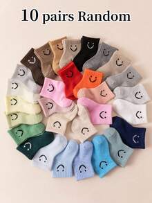 10 Pairs Baby Smiling Face Socks, Suitable For 0-8 Years Old Children - Multicolor - View 40