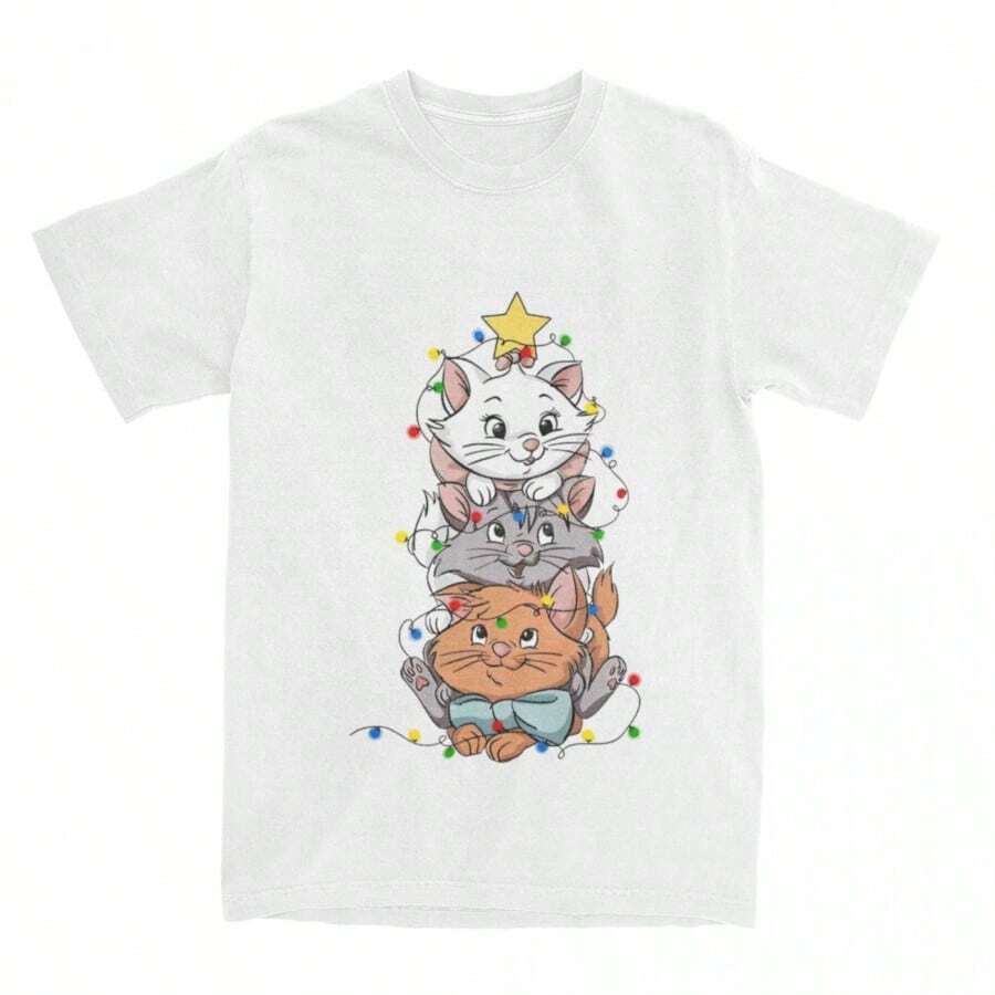 Cool In Summer Oversized T Shirt Cute Marie Aristocats Christmas-Bayingimg Cotton T Shirts Novelty Tshirt For Adult Beach Awesome Top Tees - White - View 1