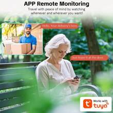 Sonnette vidéo intelligente sans fil Tuya - Système de sécurité domestique avec sonnerie, Wi-Fi 2,4 G, vision nocturne, audio bidirectionnel, notifications en temps réel, transformation vocale, stockage sur le cloud et carte SD pour une utilisation intérieure et extérieure, système de sécurité intérieur | Sonnette sans fil pour smartphone pour l'entrée