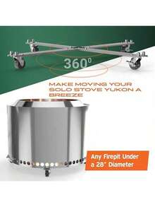 Rolling Solo Stove Yukon Stand – 28" Fire Pit On Wheels For Outside – Rust-Proof Aluminum & Stainless Steel - Solo Stove Accessories - Solostove Yukon Compatible For Patios By - 28吋育空支架 - 查看 4