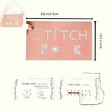 Mini Stitch Book Kit - Complete DIY Sewing & Embroidery Set With Step-By-Step Craft Cards - Pink - View 1
