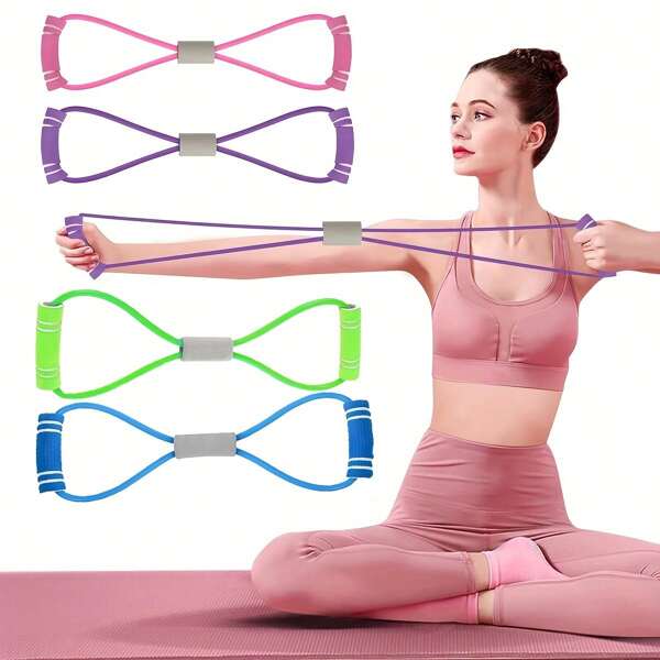 8-förmiges Yoga Widerstandsband, elastisches Fitness-Dehnband für Rückenerweiterung, Formgebung und Krafttraining, Dehn-Fitness-Gurt, Zugkordel, Brust-Arm-Schulter-Streckgerät Fitnessausrüstung, geeignet für Heimtraining, Physiotherapie und Krafttraining, Yoga-Sport, einsetzbar für Fitness-Studio, Zuhause, Outdoor-Nutzung