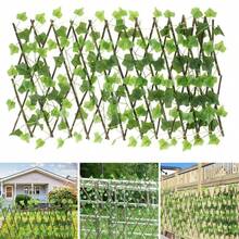 Garden Screening Expanding Trellis Privacy Screen Hedge Faux Ivy Leaves Wooden Fence