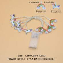1pc Painted Unicorn Fairy String Light, Battery Powered, Suitable For Bedroom, Living Room, Party, Wedding, Home, Yard, Pathways, Holiday Party Supplies, Party Decor, Fireplace [Batteries Not Included]