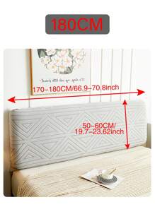 1 husă de pat Jacquard Geometry, husă de protecție pentru tăblia de pat elastică în culoare solidă, husă de pat moale și confortabilă, elasticitate ridicată, ușor de instalat, husă universală pentru noptieră pentru toate anotimpurile