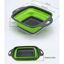 Coador de silicone dobrável, com alças duplas, com capacidade para pendurar