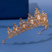 1件公主皇冠头饰头箍 - 女士婚礼发饰，新娘及伴娘礼物 - 复古风格头饰，服装配饰，节日/生日必备配饰，情人节配饰 - 香檳色 - 查看 3