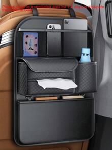 1个汽车座椅靠背储物袋，可折叠车载餐桌，多功能收纳袋