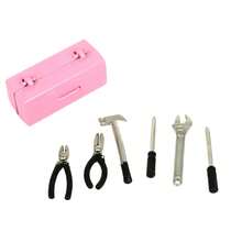 1 套娃娃屋微型工具箱 [工具箱+6 个工具] 手工工具套装模型家具配件娃娃屋装饰玩具礼物 - 彩色 - 查看 10