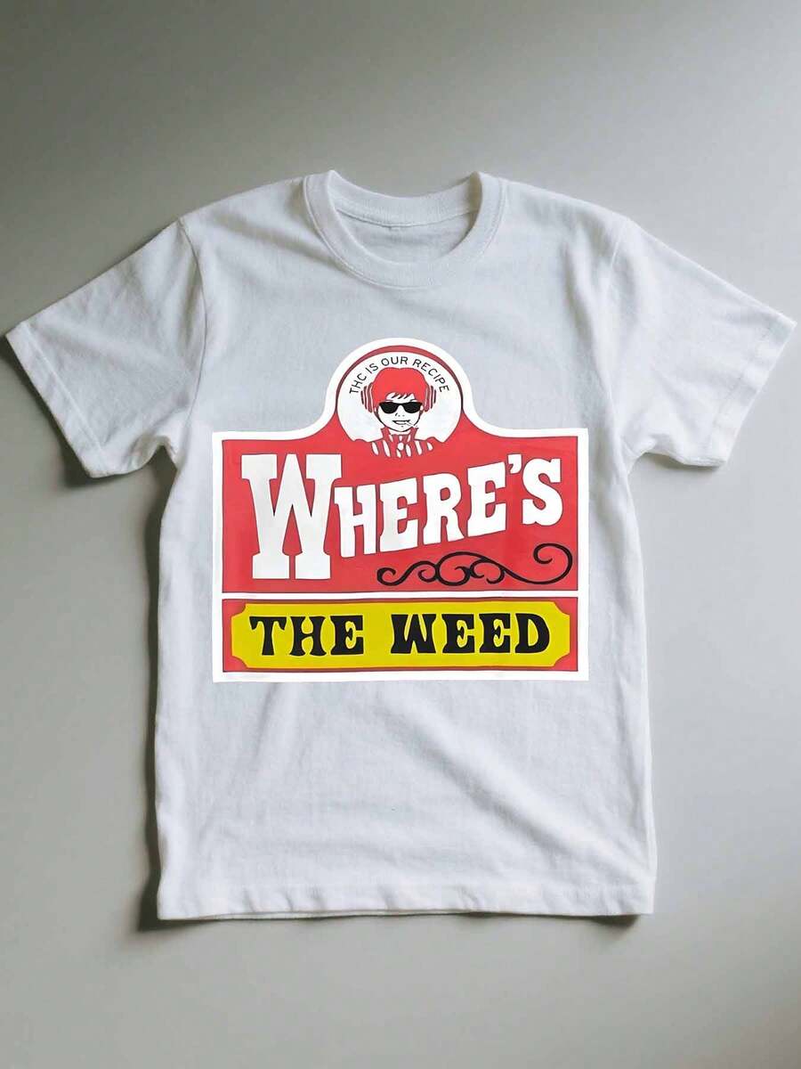 Humorous Teasing 220g 100% Pure Cotton Heavyweight Basic T-Shirts For Men Women With Digital Transfer Print Short Sleeve Round Crew Neck Casual Summer Tops Loose Classic-Fit Tee - White - View 1