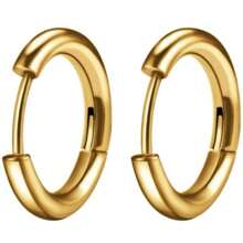 1 pièce/3 pièces Boucles d'oreilles simples et mode en acier de titane pour hommes et femmes, boucles d'oreilles créoles lisses, clips d'oreille