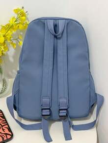 大容量纯色休闲背包，简约自然风格，适合初中、高中和大学生，通勤必备，8种颜色可选，书包/学生包/大学背包，大容量背包，适合学校、大学和旅行。 - 彩色 - 查看 8