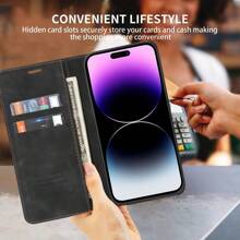 Apple Luxury Wallet Skin-Friendly Material Case With [RFID Blocking] Card Slot Stand Strong Magnetic Leather Flip Fold Protective Phone Case Compatible With Iphone Compatible With Samsung Galaxy Compatible With Xiaomi Redmi Business Shockproof Anti-Fall Mobile Phone Cover Shell