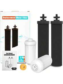 Berkey Gravity Water Filter System Replacement For Berkey Water Filter, 2 Activated Carbon Filters And 2 Fluoride Filters Compatible With Purifiers , Pack Of 4 - Bộ lọc cơ bản gồm 4 - Xem 1