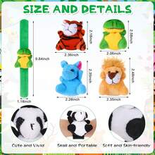 30 Pcs Stuffed Animal Slap Bracelet For Kids Cute Animal Slap Bracelets Stuffed Bracelets Bulk Slap Bracelet Plush For Holiday Gifts, Themed Party Favors, Classroom Rewards - 彩色 - 查看 2