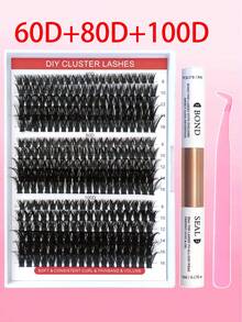 D 卷 280/320 件 Wendy 睫毛簇睫毛大托盘 30D+40D/40+50D/50D+60D 混合 DIY 簇软睫毛延长混合托盘仿貂皮睫毛套装睫毛簇套装、睫毛、睫毛、假睫毛 - 黑色 - 查看 9