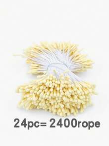 1 Bundle 100pcs Of 2mm Artificial Flower Stamens, Home Flower Craft Decoration,Fake Flower Stamens,Pistil Artificial Pearlized Floral Pollens Stamen,For Christmas Wedding Flower Making Scrapbook Decoration, Wedding Scene Accessories - Multicolor - View 18