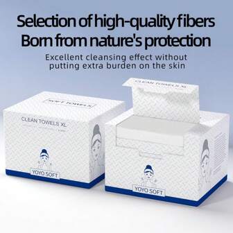enjoy cotton Una scatola di 50 asciugamani per il viso e salviette detergenti per il viso, adatti per pelli sensibili, salviette detergenti bagnate per il viso, asciugamani per il viso in tessuto non tessuto morbido a doppio uso, asciutto e bagnato, essenziali per le vacanze in famiglia